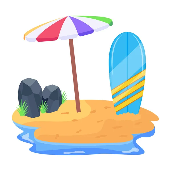 Playa Umbrellar Vector Ilustración Diseño — Vector de stock