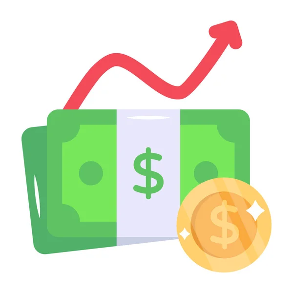 Finanční Graf Symbolem Dolaru Ilustrací Vektoru Peněz — Stockový vektor
