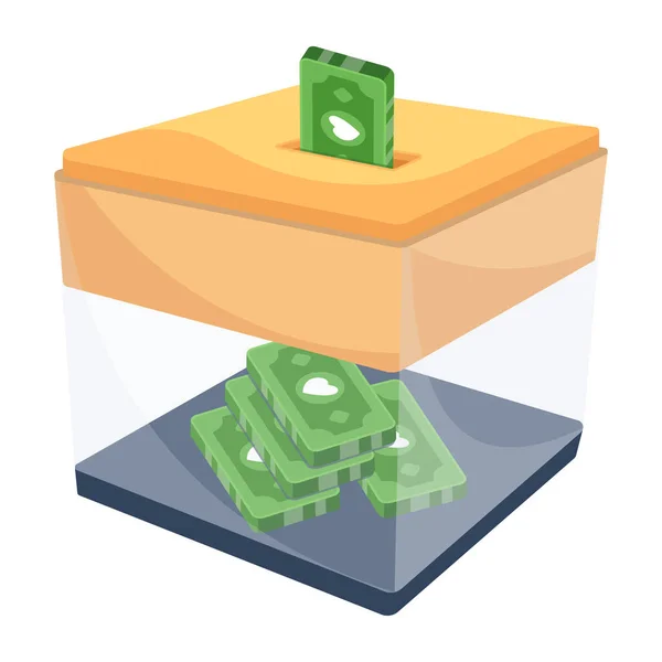 Κιβώτιο Χρημάτων Διανυσματική Απεικόνιση Απλό Σχέδιο — Διανυσματικό Αρχείο