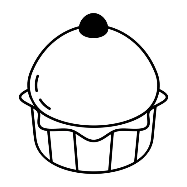 Cupcake Con Disegno Illustrazione Vettoriale Cioccolato — Vettoriale Stock