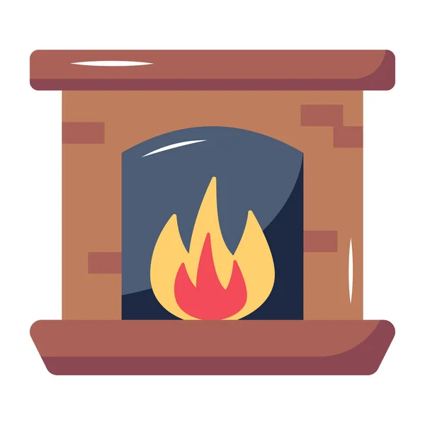 Kamin Web Icon Vektor Illustration — Stockvektor