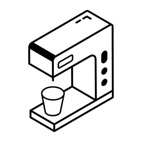 Icône Machine Café Illustration Vectorielle Design Simple — Image vectorielle