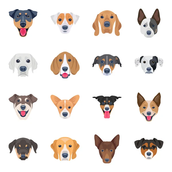 Conjunto Perros Diferentes Ilustración Vectorial — Vector de stock