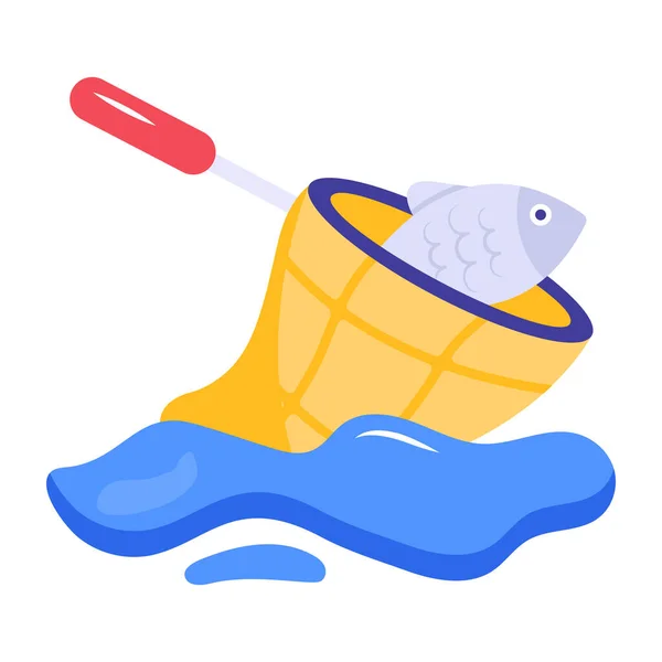 Fishing Icon Cartoon Fish Vector Illustration White Background