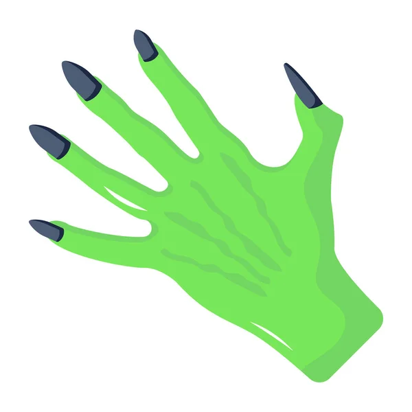 Зомбі Зелена Рука Векторні Ілюстрації Простий Дизайн — стоковий вектор