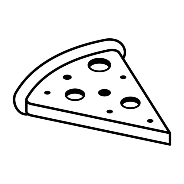 Pizza Icon Outline Illustration Cheese Vector Icons Web —  Vetores de Stock