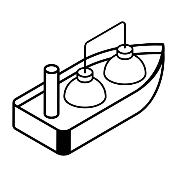 Ξύλινο Σκάφος Διανυσματική Απεικόνιση Απλό Σχέδιο — Διανυσματικό Αρχείο