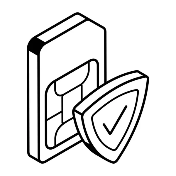 Aprobado Icono Tarjeta Sim Vector Ilustración Diseño Simple — Vector de stock