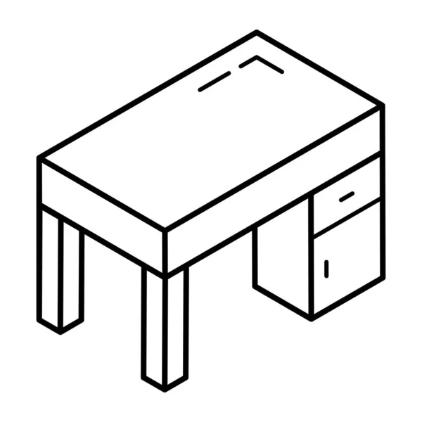 Icône Meubles Illustration Contour Des Icônes Vectorielles Table Bois Pour — Image vectorielle