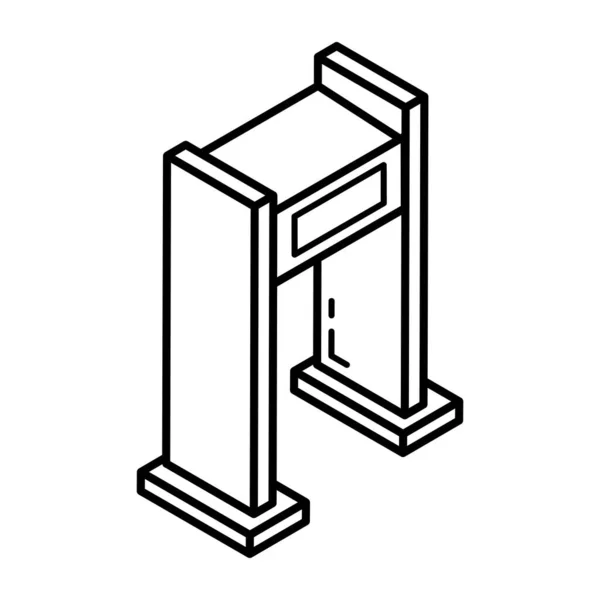 Flughafen Metalldetektor Vektorillustration Einfaches Design — Stockvektor