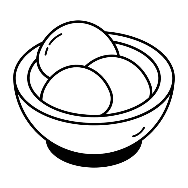 Αυγά Μπολ Εικονίδιο Διάνυσμα Εικονογράφηση Γραφικός Σχεδιασμός — Διανυσματικό Αρχείο