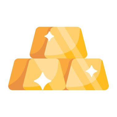 Beyaz arka planda izole edilmiş altın külçeler. vektör illüstrasyonu