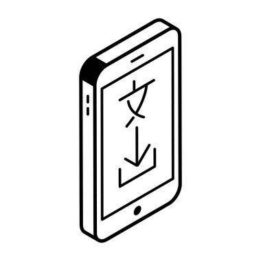 Beyaz arka planda akıllı telefon. Vektör illüstrasyonu