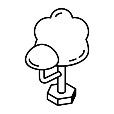 Ağaç web simgesi vektör çizimi beyaza izole edildi 