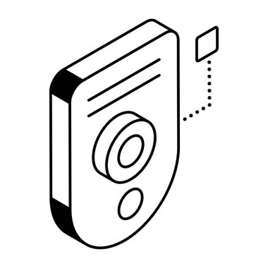 Kamera simgesi, CCTV, vektör illüstrasyonu