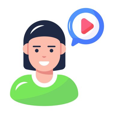 sosyal ağ sohbet baloncuk vektör illüstrasyonu ile avatar adam