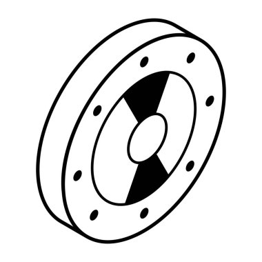 Beyaz arkaplandaki direksiyonun çizgi simgesi.