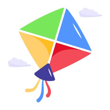 Uçurtma vektör çizimi, düz tasarım konsepti