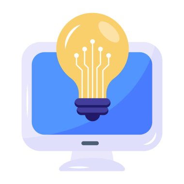 Fikir tasarımlı ampul, vektör illüstrasyon eps10 grafiği