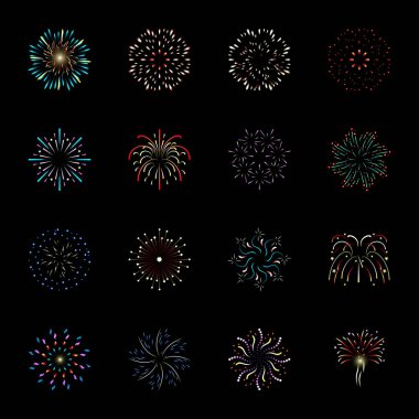 Siyah arkaplanda havai fişekler