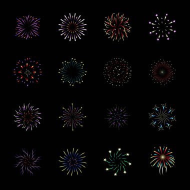 Siyah arkaplanda havai fişekler