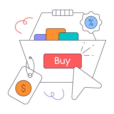 Simge tasarımı ile çevrimiçi alışveriş kavramı, vektör illüstrasyonu 10 eps grafik.