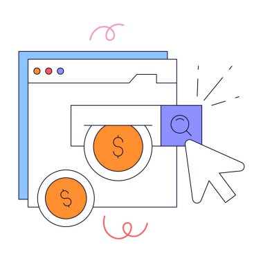 iş ve finans, web afişi, vektör illüstrasyonu