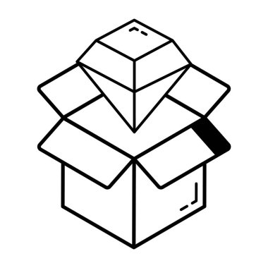 karton kutu simgesi vektör illüstrasyon tasarımı