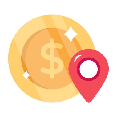 konum broşu ve dolar işareti web simgesi basit illüstrasyon