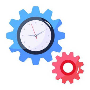 Vitesli saat ve dişli vektör illüstrasyon tasarımı