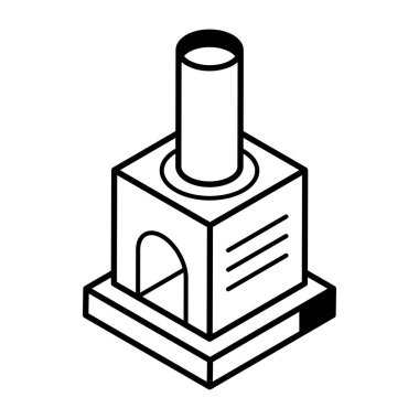 Bir bina simgesinin vektör illüstrasyonu