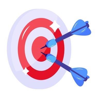 Dart vektör illüstrasyonlu hedef