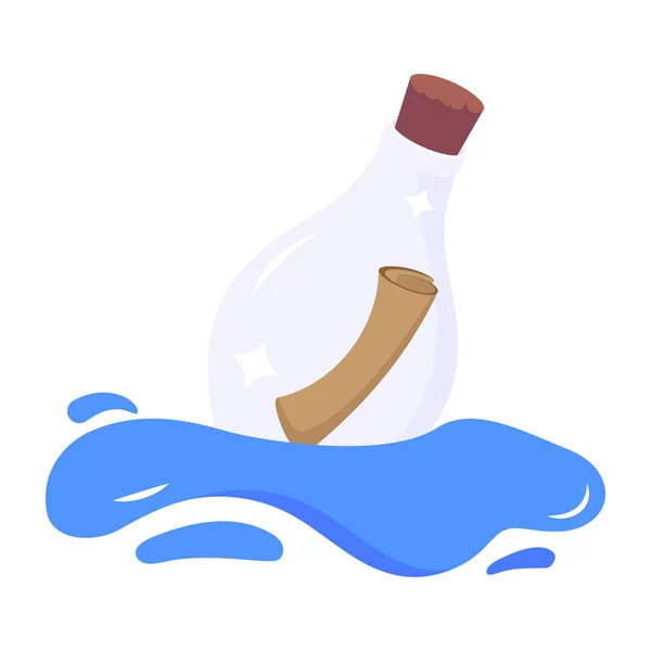 Vector Illustratie Van Een Fles Met Letter Water Icoon — Stockvector