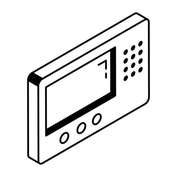 Mikrovlnná Ikona Ilustrace Osnovy Pro Web — Stockový vektor
