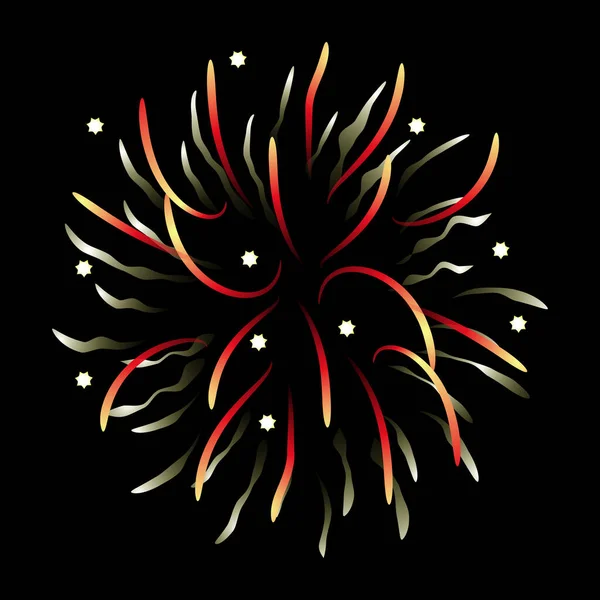 Fuegos Artificiales Sobre Fondo Negro — Vector de stock