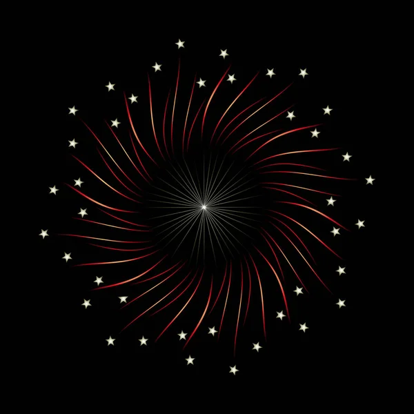 Fuegos Artificiales Sobre Fondo Negro — Archivo Imágenes Vectoriales