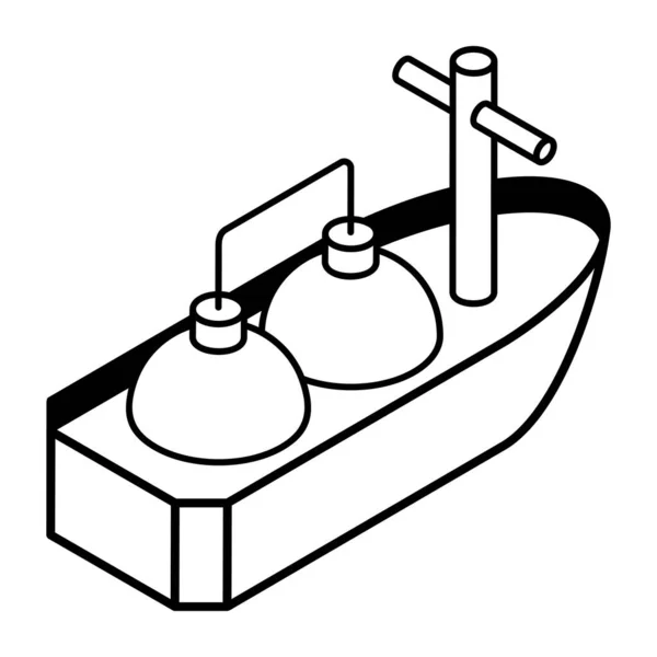 Vector Illustration Cartoon Ship — Stock Vector