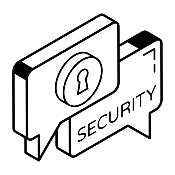 Vector Isometric Cyber Security Icon White Background — Stock Vector