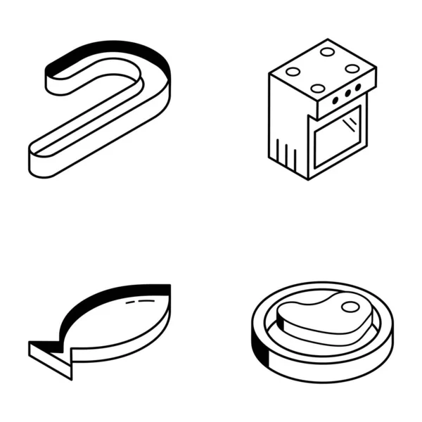 Ilustracja Wektorowa Wyrobów Cukierniczych Symbolu Kulinarnego Kolekcja Ikon Magazynowych Kuchni — Wektor stockowy
