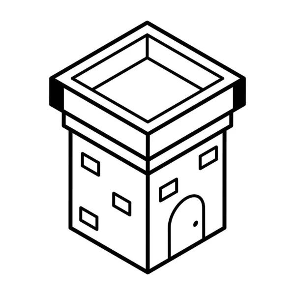 Vector Illustration Small Tower — Stock Vector