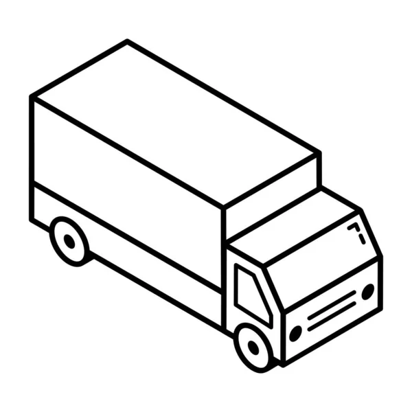 Lijn Levering Vrachtwagen Vector Illustratie — Stockvector