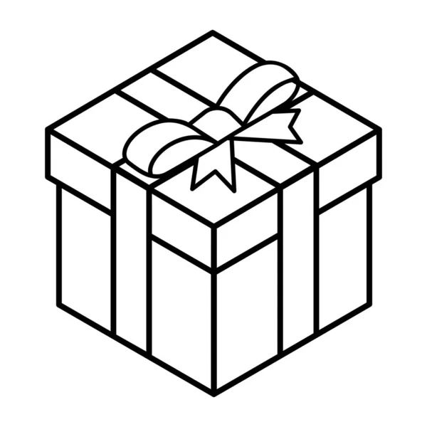 Geschenkbox Symbol Umriss Illustration Der Gegenwärtigen Vektorsymbole Für Das Web — Stockvektor