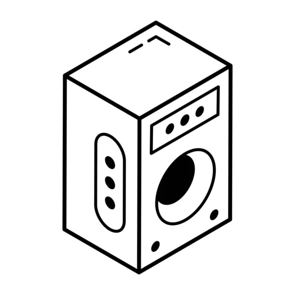 Ícone Máquina Lavar Ilustração Esboço —  Vetores de Stock
