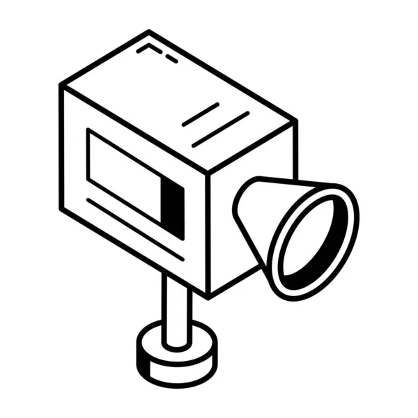 Простая Иконка Стиля Линии Системы Видеонаблюдения — стоковый вектор