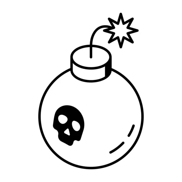 Bomb Icon Outline Illustration Dynamite — Stock Vector