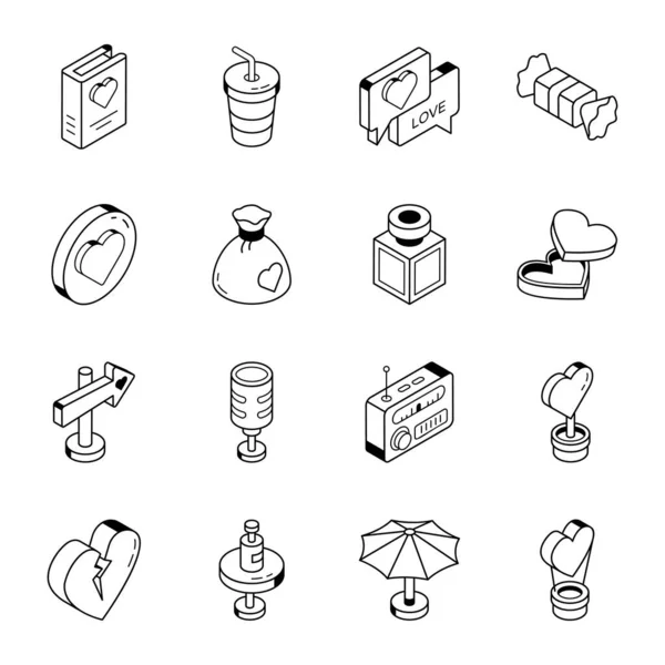 Set Vector Icons Different Elements Design — Stock Vector