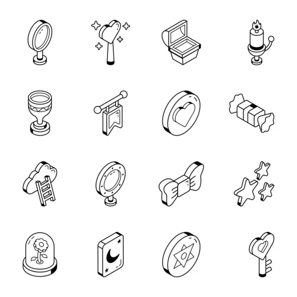 Umrisssymbole Set Kollektion Für Design — Stockvektor