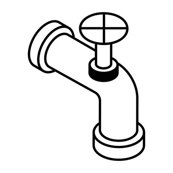 Water Tap Icon Outline Illustration Gas Pipe Vector Icons Web — Stock Vector