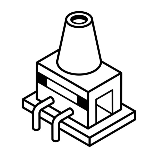Ilustracja Wektorowa Ikony Zakładu Przemysłowego — Wektor stockowy