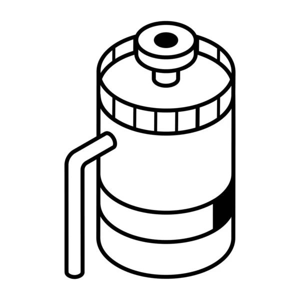Gasbrenner Symbol Umrissvektor Illustration — Stockvektor